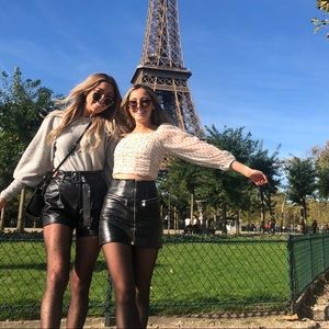 Black faux leather skirt